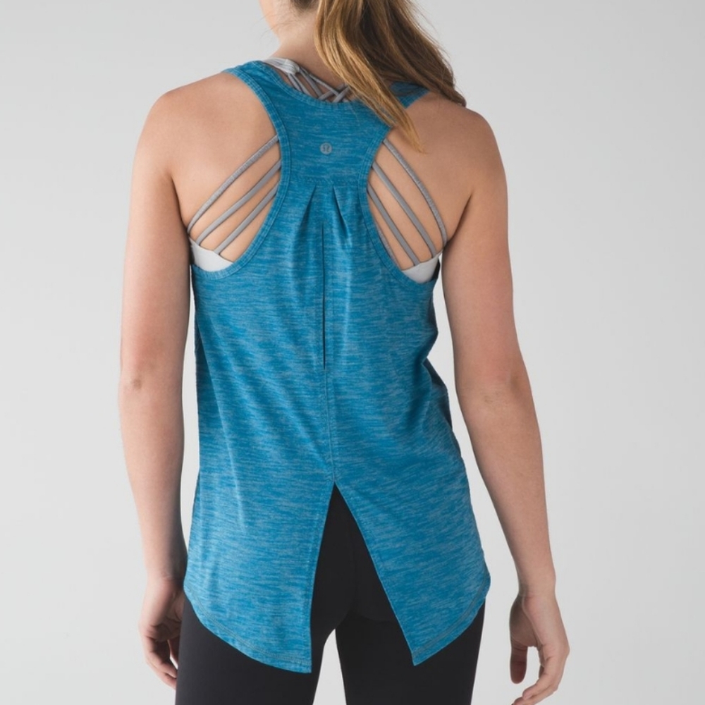 Lululemon Salute the Sun Tank Heathered Teal Size 4